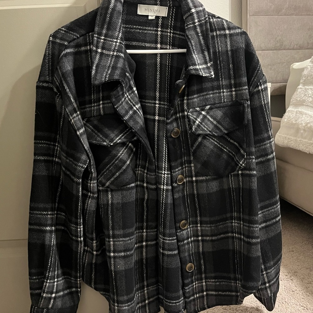 Black Plaid Shacket - MinimLA by Laura Lee
